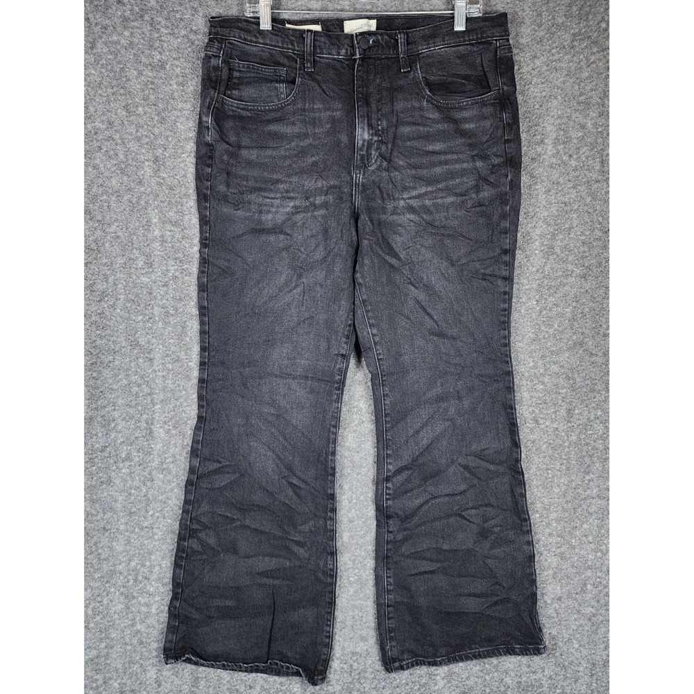 Universal Thread Jeans Womens 14 High Rise Flare Black Stretch Denim Pants EUC
